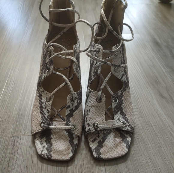 Vince Camuto Shoes - New Vince Camuto Snakeskin Lace-Up Heels